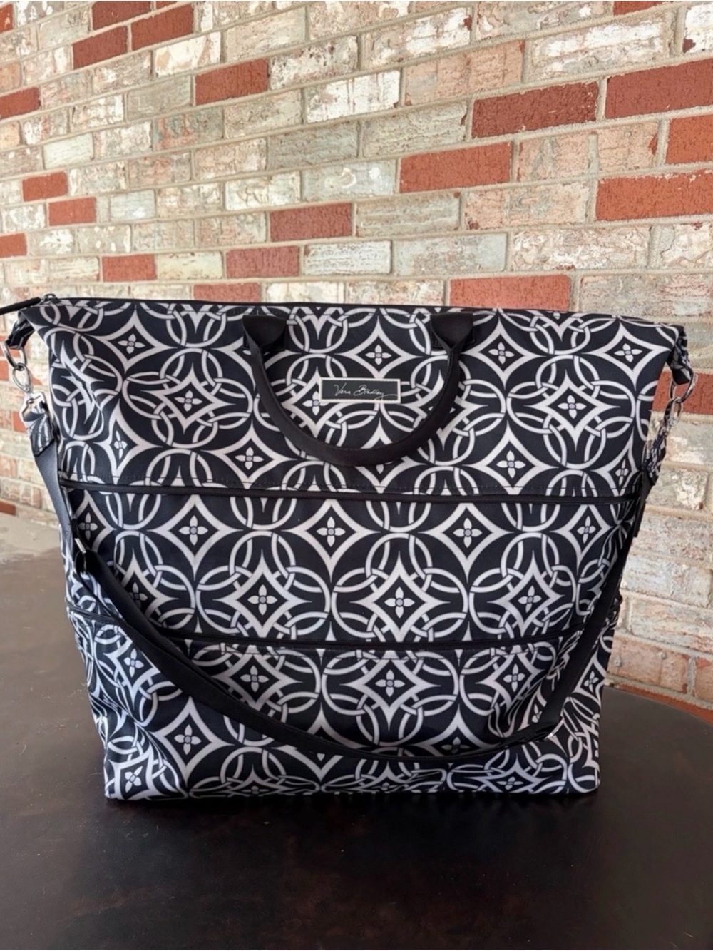 Vera Bradley Black & White Interlocking Geometric Tote